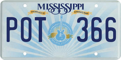 MS license plate POT366