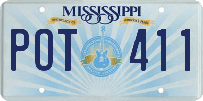 MS license plate POT411