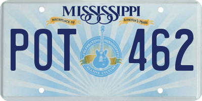 MS license plate POT462