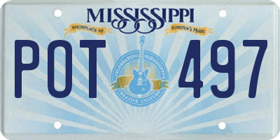 MS license plate POT497