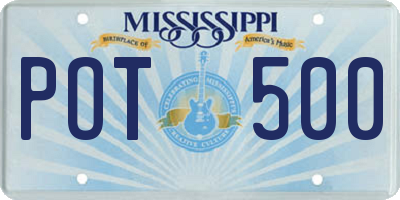 MS license plate POT500
