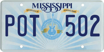 MS license plate POT502