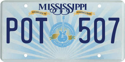 MS license plate POT507