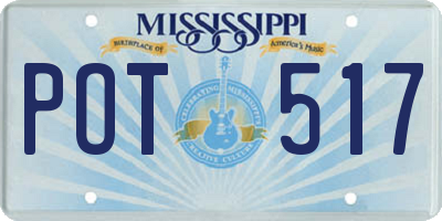 MS license plate POT517