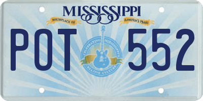 MS license plate POT552