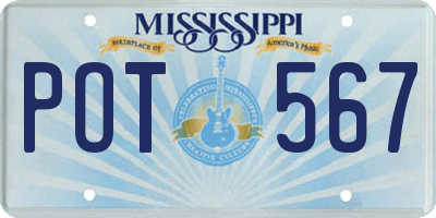 MS license plate POT567