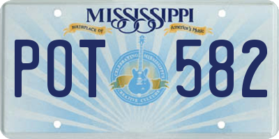 MS license plate POT582