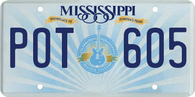MS license plate POT605