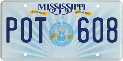 MS license plate POT608