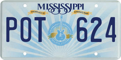 MS license plate POT624