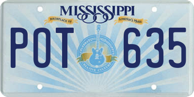 MS license plate POT635