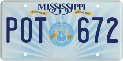 MS license plate POT672