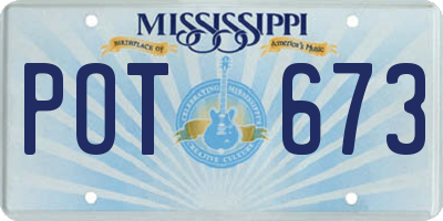 MS license plate POT673