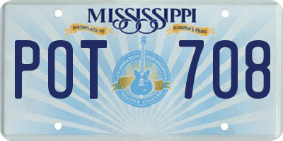 MS license plate POT708