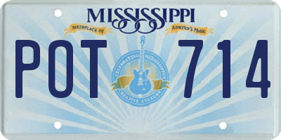MS license plate POT714