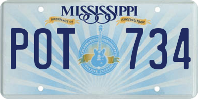 MS license plate POT734