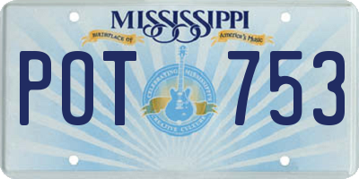 MS license plate POT753