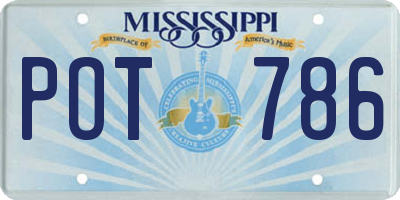 MS license plate POT786