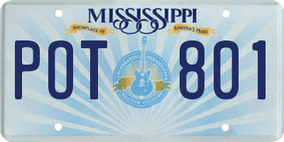 MS license plate POT801