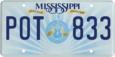 MS license plate POT833