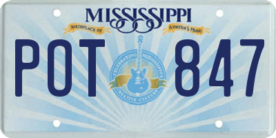 MS license plate POT847