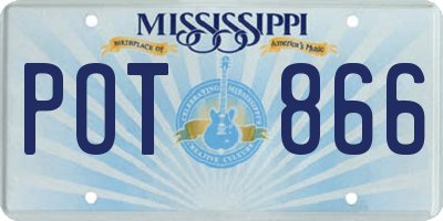 MS license plate POT866