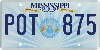 MS license plate POT875