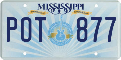 MS license plate POT877