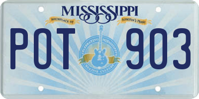 MS license plate POT903