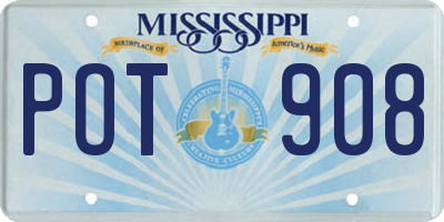 MS license plate POT908