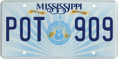 MS license plate POT909