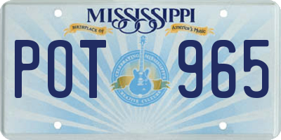 MS license plate POT965