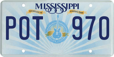 MS license plate POT970