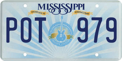 MS license plate POT979