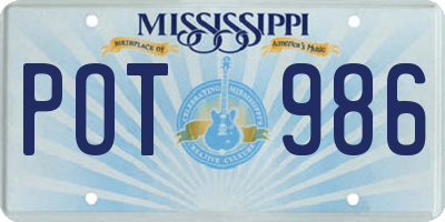 MS license plate POT986