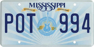 MS license plate POT994