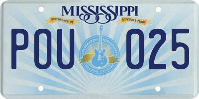MS license plate POU025