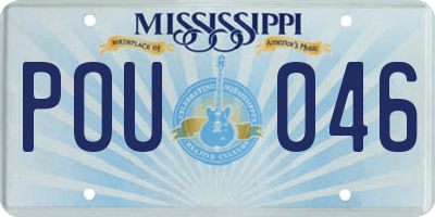 MS license plate POU046