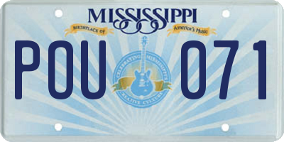 MS license plate POU071
