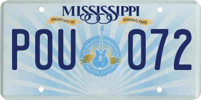 MS license plate POU072