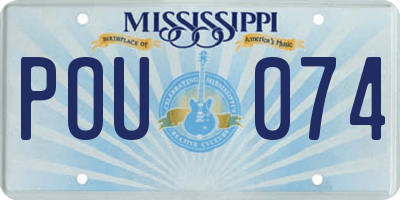 MS license plate POU074