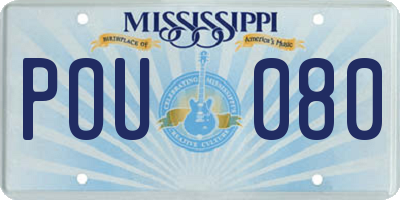 MS license plate POU080