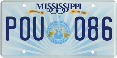 MS license plate POU086