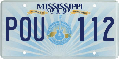MS license plate POU112
