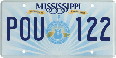 MS license plate POU122