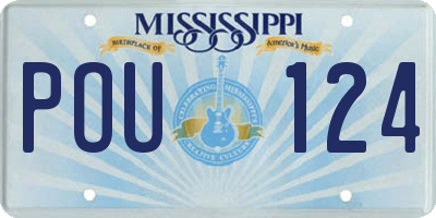 MS license plate POU124