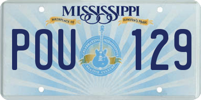 MS license plate POU129