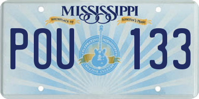 MS license plate POU133