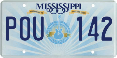 MS license plate POU142