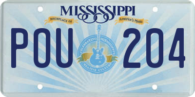 MS license plate POU204
